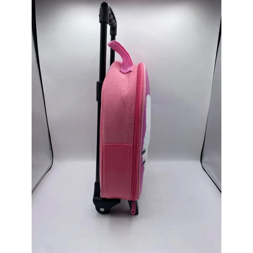Hello Kitty Pink Childrens Rolling Trolley Top Handle Bag Sanrio Kawaii Travel